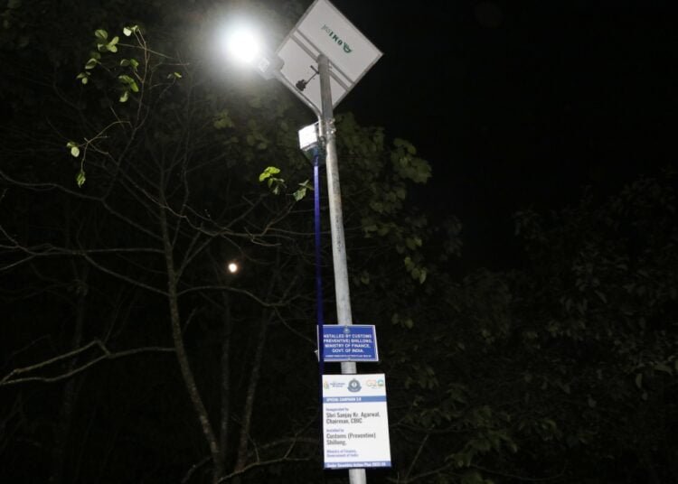 Solar lamps installed along scenic Mawjrong-Sohrarim road