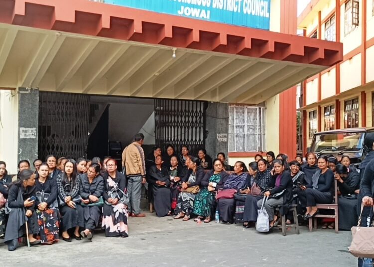Wearing black clothes, staff protest outside JHADC over pending dues