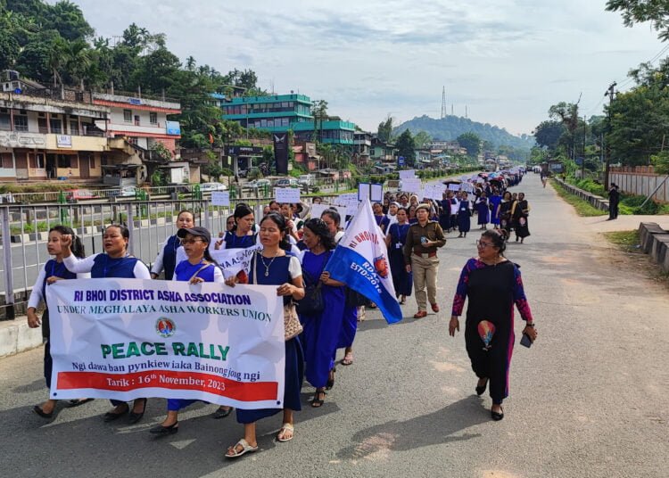 ASHAs protest in Ri-Bhoi over wages