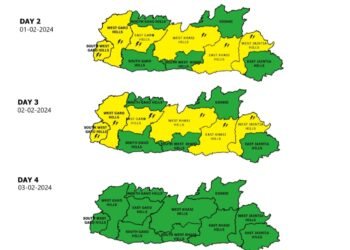 IMD predicts scattered showers