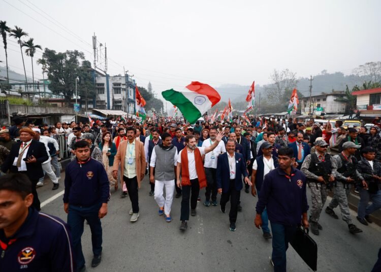 Rahul Gandhi met by large crowd in Nongpoh as Nyay Yatra reaches Meghalaya