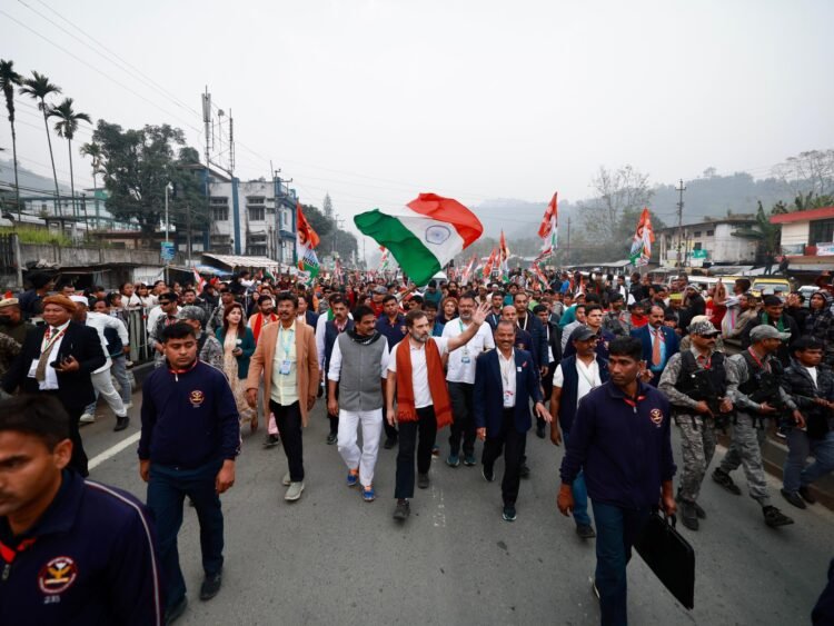 Rahul Gandhi met by large crowd in Nongpoh as Nyay Yatra reaches Meghalaya