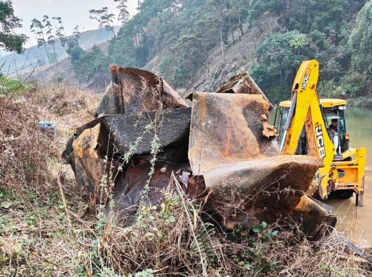 Rusty PHE boat stuck in Myntdu pulled out after 39 years