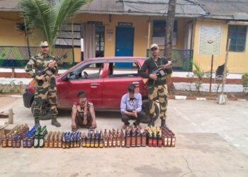 Two persons arrested for smuggling liquor by BSF