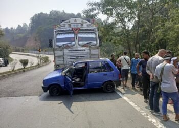 Lucky escape for driver in road traffic accident