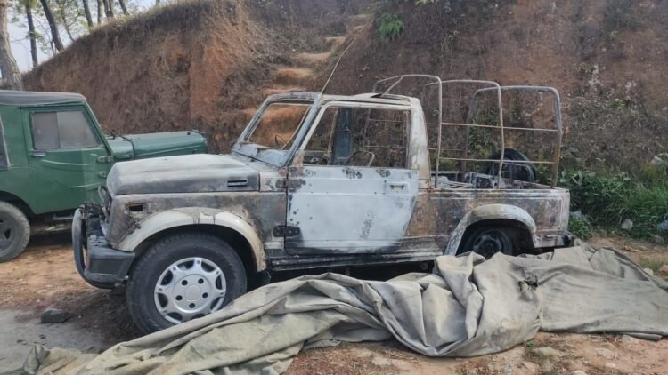 Suspected petrol bomb used to set vehicles on fire at Jowai police reserve