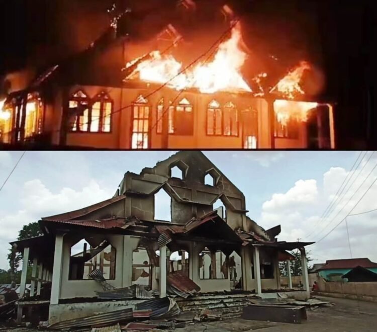 Massive fire engulfs Mupliang Presbyterian Church