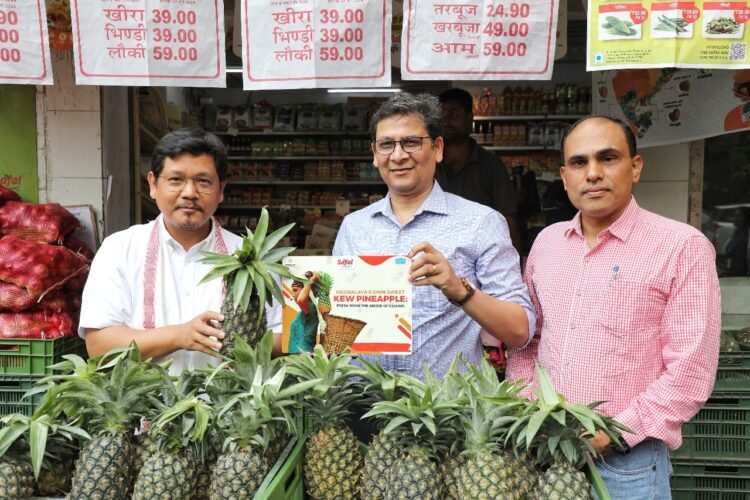 Conrad visits Delhi outlet where Meghalaya pineapples are sold