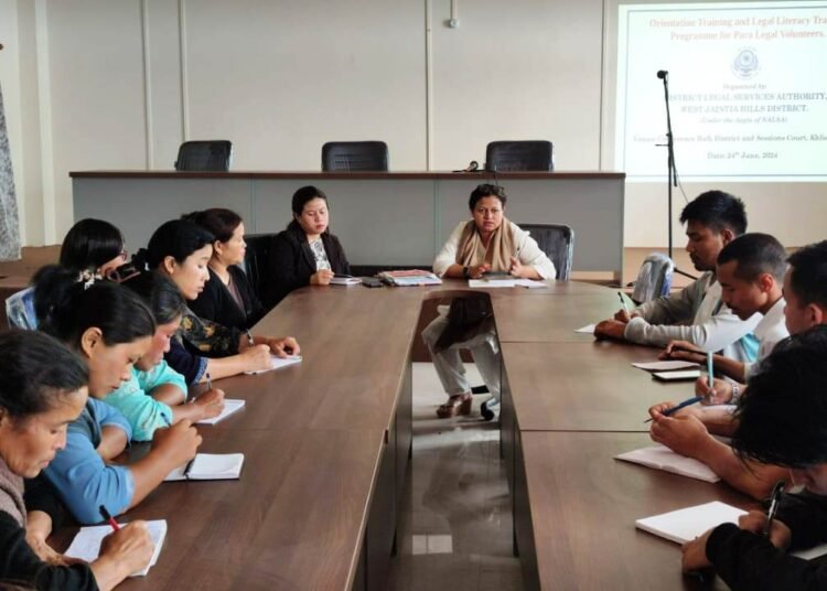 Paralegal volunteers receiving training on legal literacy