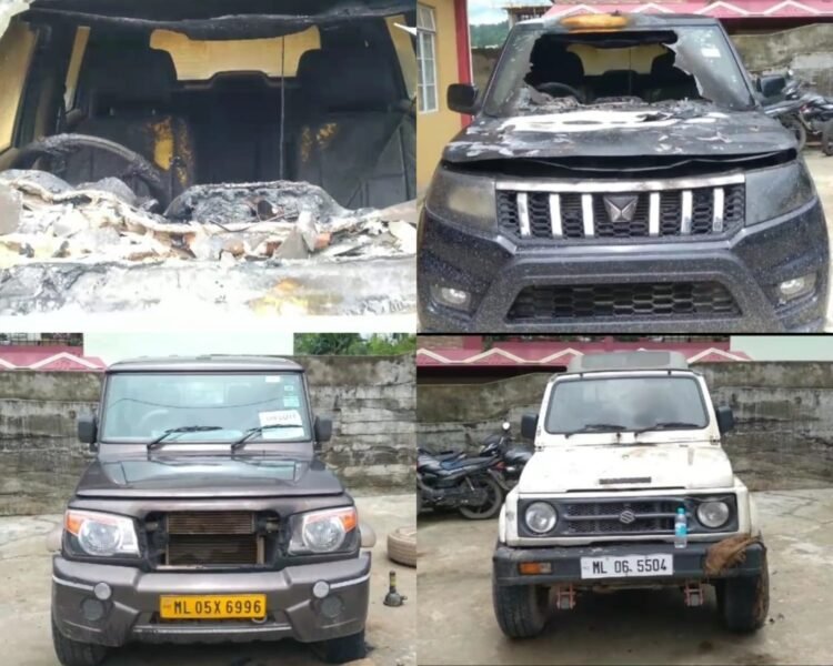 4 vehicles of road construction firm torched by miscreants