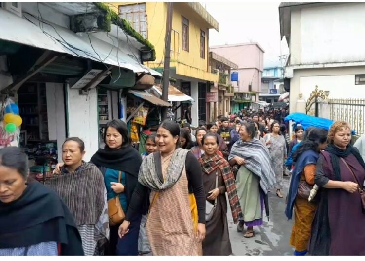Consumers march to MePDCL office
