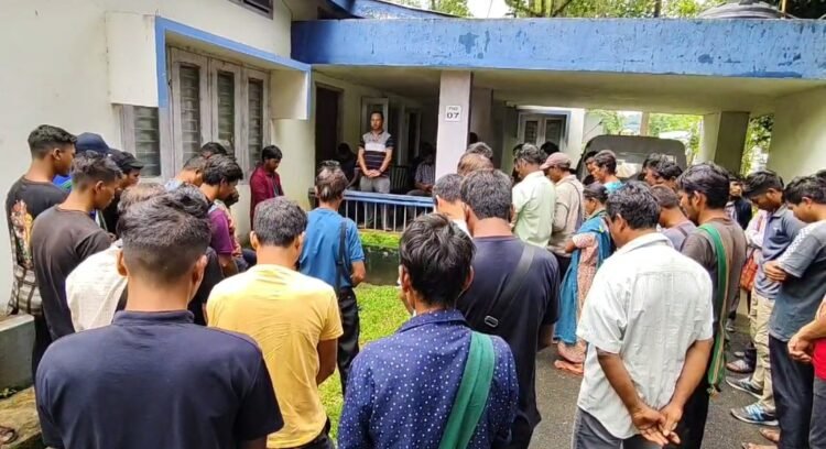 Villagers allege contractor damaged road to build football ground