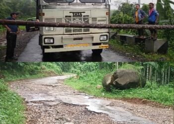 HNYF prevents trucks to ply along Umpung-Weiloi road