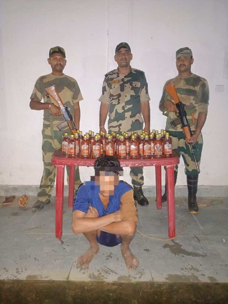 BSF apprehends Bangladeshi smuggling liquor