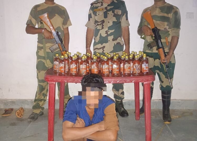 BSF apprehends Bangladeshi smuggling liquor