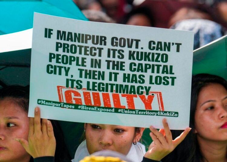 Kuki-Zo community protests at Jantar Mantar, demands action against Manipur CM
