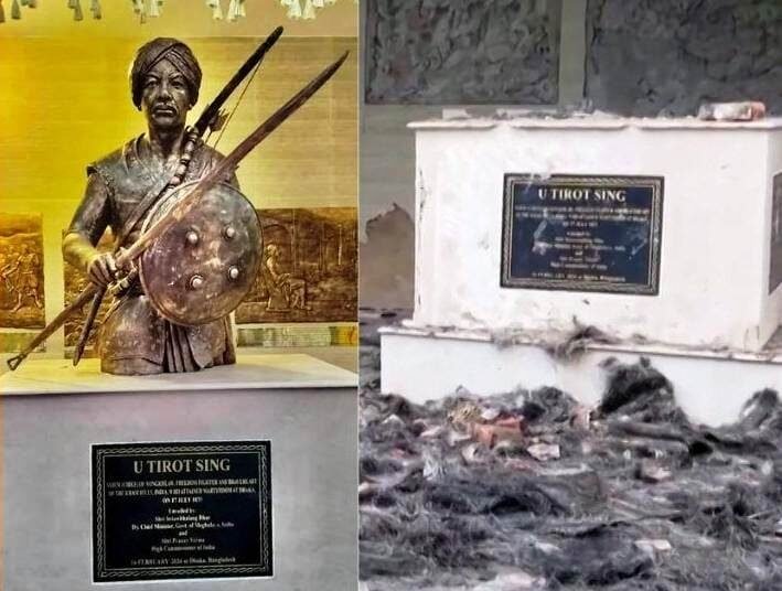 Bangladesh Unrest: Bust of Tirot Sing demolished