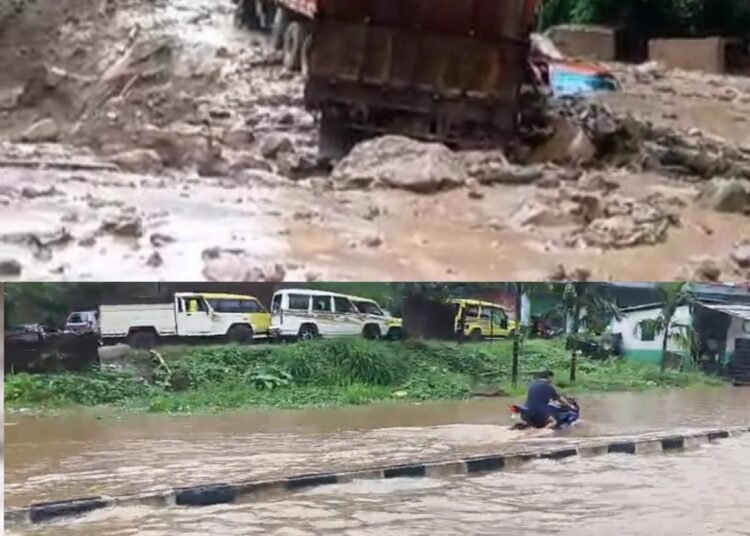 Severe landslide and flooding along national highways in Meghalaya