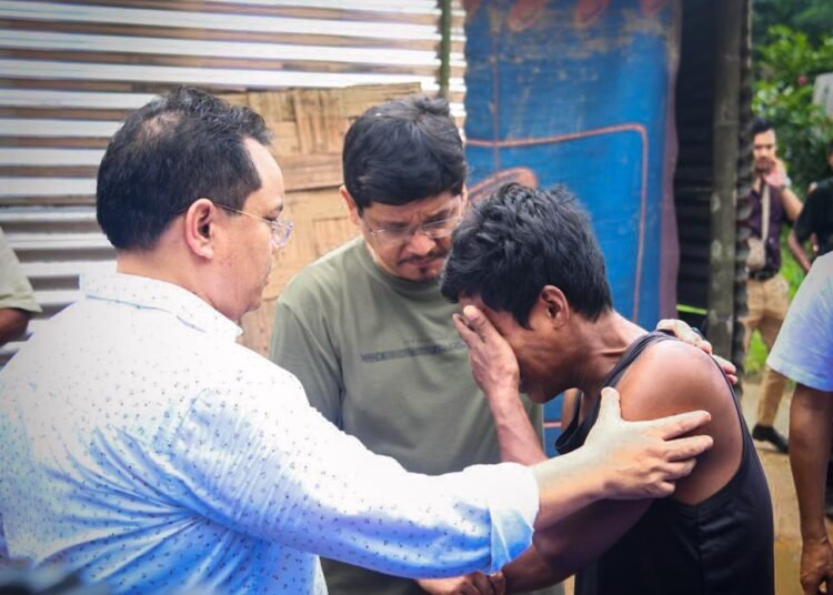 CM tours flood-hit Garo Hills, hands over relief to kin of landslide victims