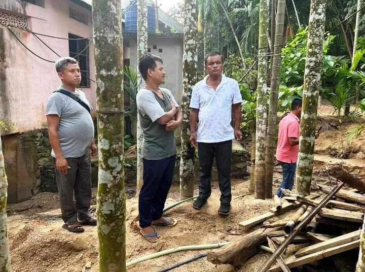 Jirang MLA aids families affected by illegal earth cutting