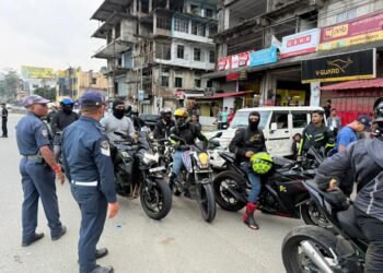 Traffic cops conduct safety checks on two-wheelers in Nongpoh