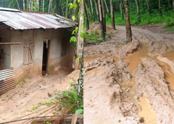 Earth cutting threatens lives of 5 families in Ri Bhoi