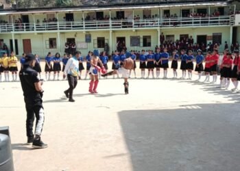Self-defence training given to girls through kickboxing association