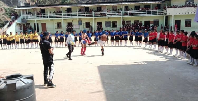 Self-defence training given to girls through kickboxing association