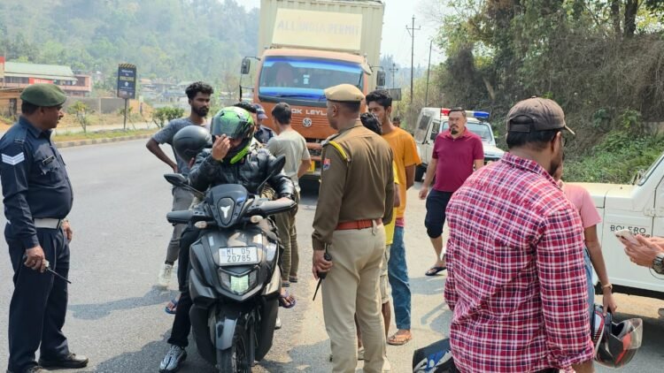 Ri Bhoi police conduct vehicle check