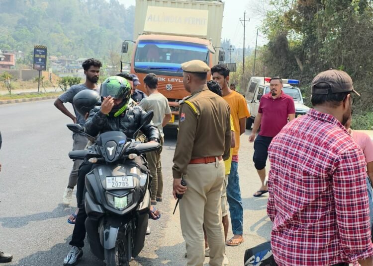 Ri Bhoi police conduct vehicle check