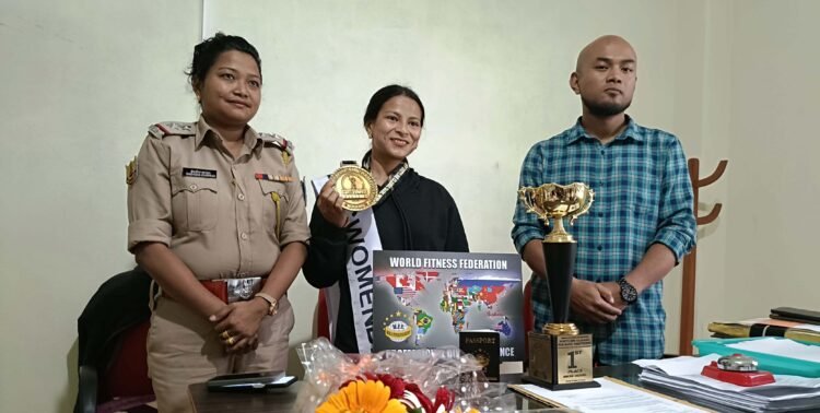 Gold medal winning female bodybuilder felicitated in Jowai
