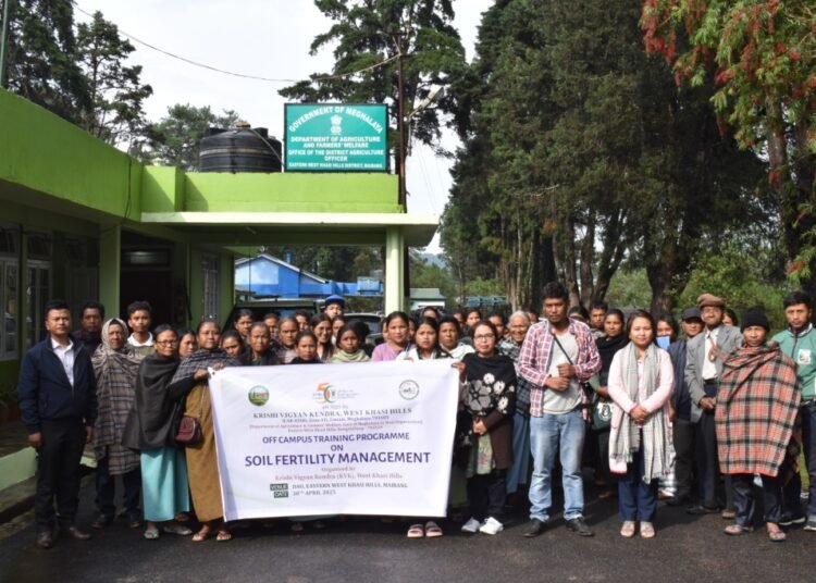 KVK trains farmers of Mairang on soil fertility