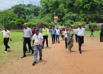 MLA, officials visit flood-affected school in Byrnihat