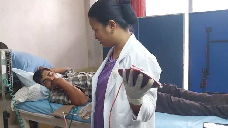 Cement company workers donate blood