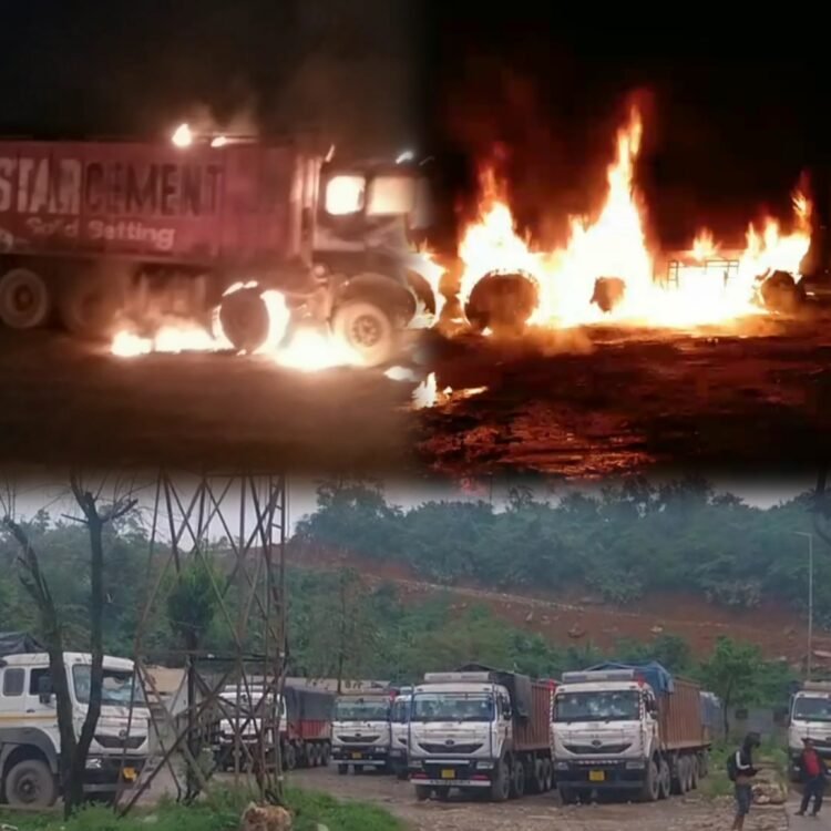 15 trucks set ablaze, 25 damaged after pick-up driver’s death