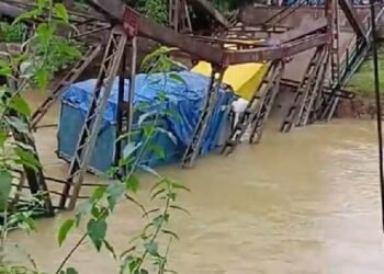 Newly-repaired bridge connecting Assam-Meghalaya collapses