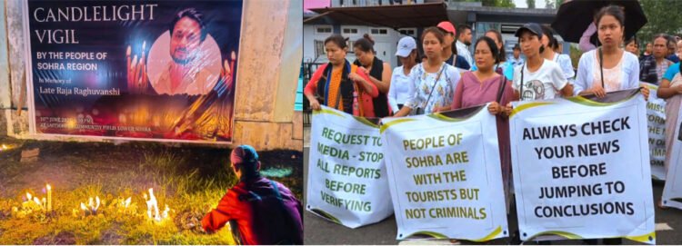 Sohra holds candlelight vigil for murdered Indore tourist, demands apology from national media