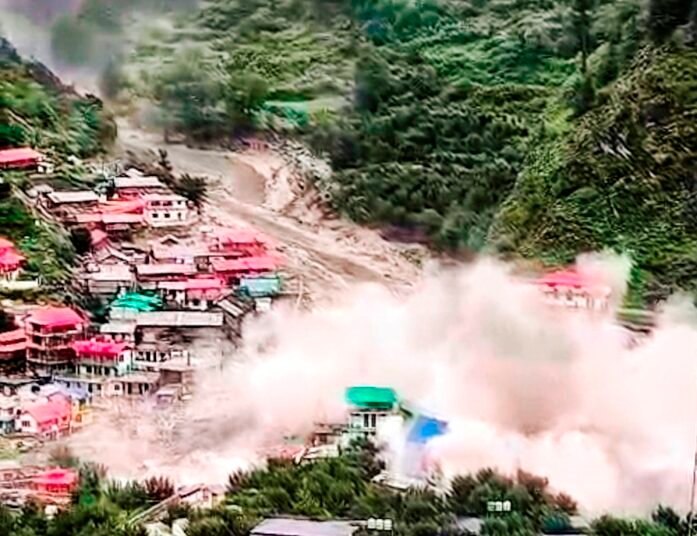 Flashflood havoc in Uttarakhand: houses buried, scores trapped and at least four killed