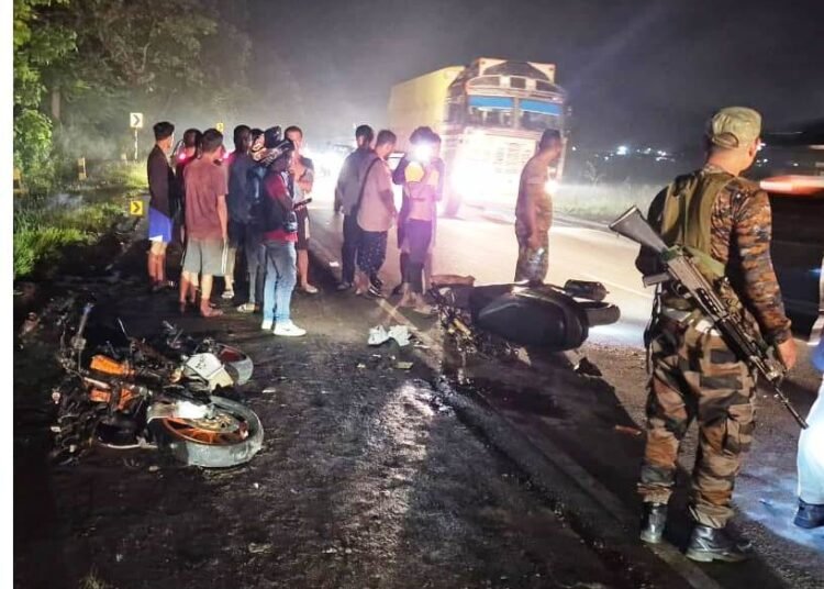 Two killed, pillion riders injured in head-on collision