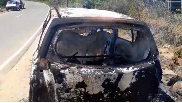 Vehicle of Acting Syiem of Nobosohphoh torched