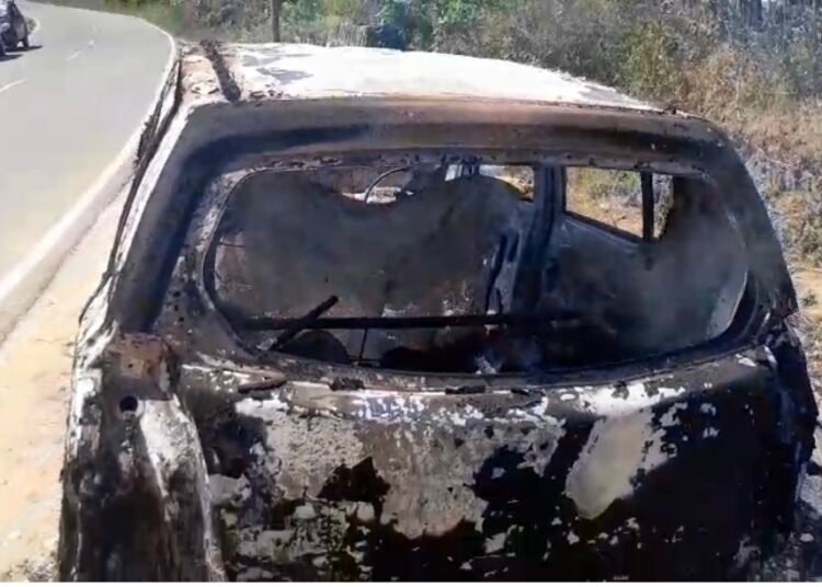 Vehicle of Acting Syiem of Nobosohphoh torched