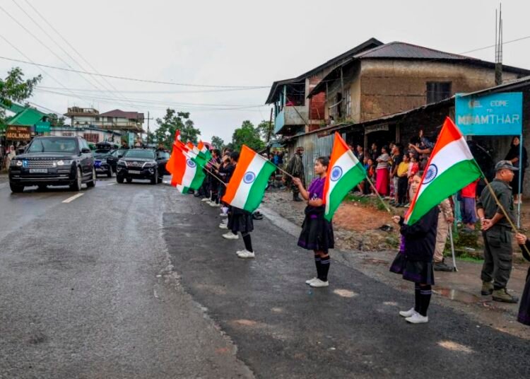 Youth wings of Manipur Cong, MPP hold protests near PM’s programme venue in Imphal
