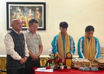 India football duo from Meghalaya felicitated by Sanbor