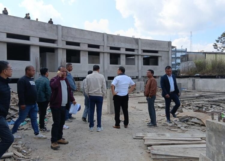 Deputy CM inspects construction works at Iawmusiang market, mini secretariat in Jowai