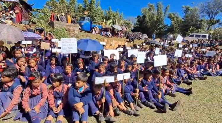 Mawkynrew residents march in protest against murder