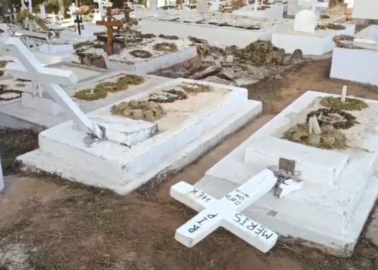 Church cemetery vandalised in City