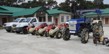 Farmers receive agricultural implements