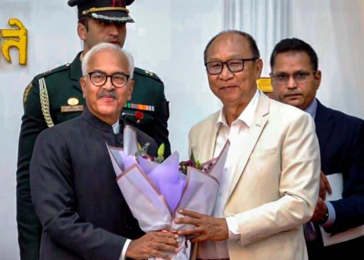 BJP’s Khemchand sworn in as Manipur CM; 2 deputies from Kuki, Naga communities