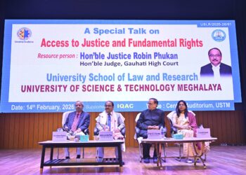 Justice Robin Phukan delivers lecture at USTM