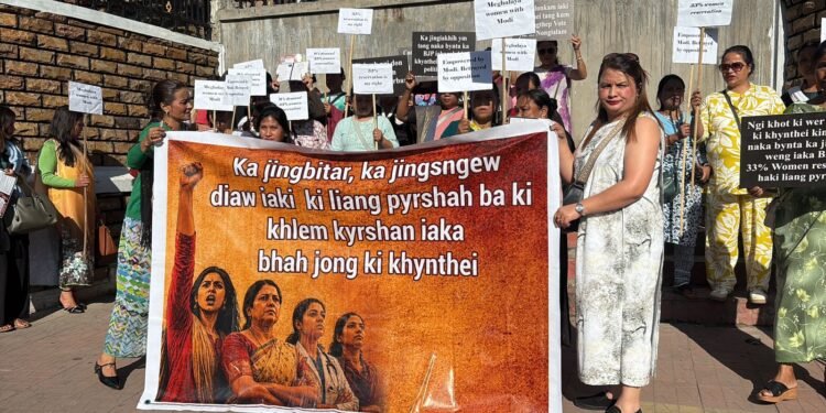 BJP Meghalaya Mahila Morcha rally for 33 pc reservation for women